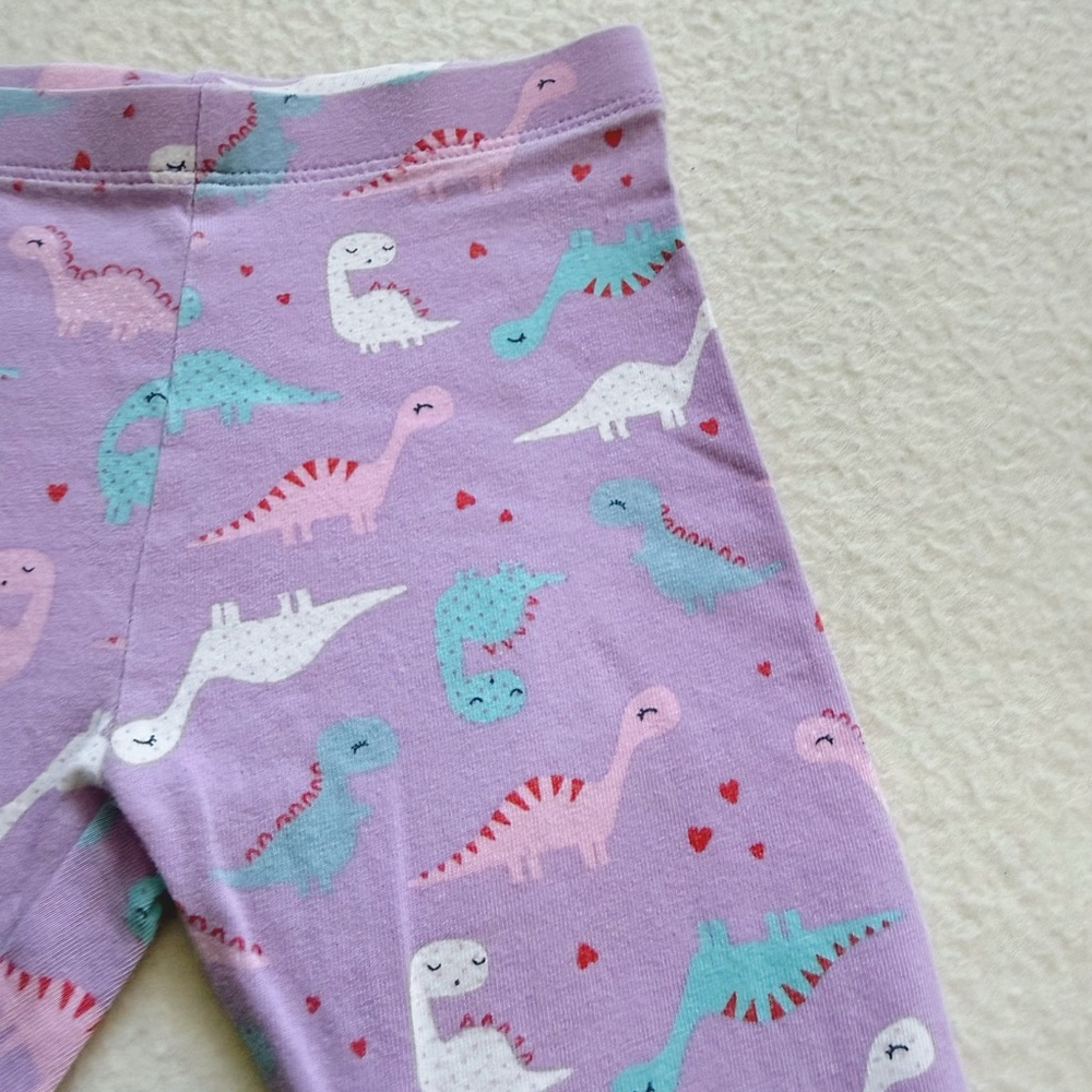 4/22 Mothercare Toddler Purple White Dinosaur Cotton Leggings Pants 12-18M 18M - Picture 4 of 16